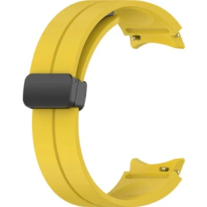 Samsung Galaxy Watch 6 Classic 47MM Kordon Silikon Mıknatıslı Ayarlanabilir HS19 Sarı