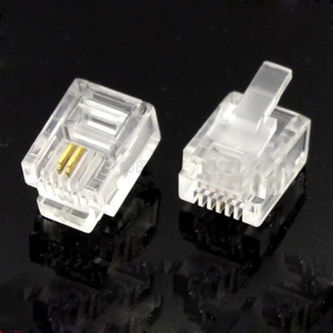 Ata Elektronik 6P2C ( RJ11 ) Plug 100'LÜ Paket Telefon Kablo Ucu Soketi Köken Kablo Için Uygundur Pense Olmadan Montajı Yapılamaz
