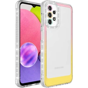 Heptek İletişim Samsung Galaxy A23 Kılıf Simli Renkli Parlak Kamera Lens Korumalı Transparan Kapak (Park)