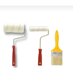 Boyacı Seti Set Saten Rulo + Parmak Rulo + Kestirme Fırça Set 3'lü