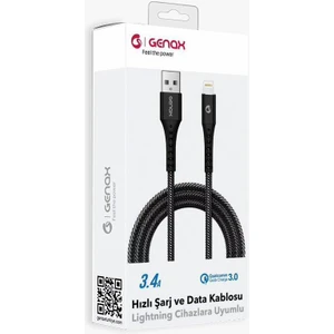Lightning Örgü Hızlı Şarj ve Data Kablosu