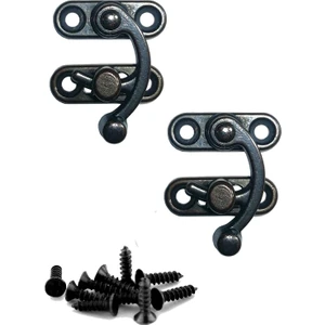 KÜÇÜK YAY GÖZÜ KANCALI KİLİT 2 ADET KUTU SANDIK VE KAPAK KLİPSİ VİDALI 20X24 MM OKSİT