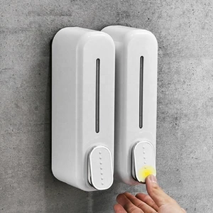 Mrt Bilişim Beyaz Renk Sabunluk 350 ml Duvara Monte Sıvı Sabunluk Şampuan Şişesi Soap Dispenser 2 Adet