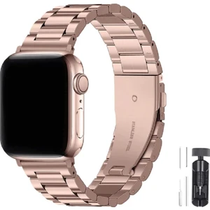 Apple Watch 38MM 40MM 41MM 1 2 3 4 5 6 7 8 Se Seri Paslanmaz Çelik Kordon ve Ayarlama Aparatı