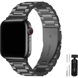Apple Watch 38MM 40MM 41MM 1 2 3 4 5 6 7 8 Se Seri Paslanmaz Çelik Kordon ve Ayarlama Aparatı