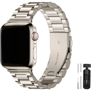 Apple Watch 38MM 40MM 41MM 1 2 3 4 5 6 7 8 Se Seri Paslanmaz Çelik Kordon ve Ayarlama Aparatı
