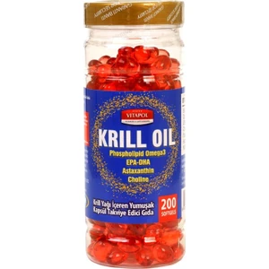 Krill Oil 200 Yumuşak Kapsül Phospholipid Omega 3 Epa Dha Astaxanthin Choline Krill Yağı