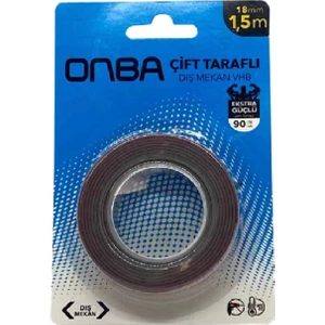 90 Kg Çift Taraflı Ekstra Güçlü Çok Amaçlı Tamir Silikon Bant Dış Mekan Montaj Bandı 18 mm x 1,5 mt