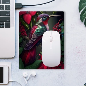 Sonictouch Sinek Kuşu Temalı Pembe Zambak Çiçekli Kaydırmaz Gaming Oyuncu Dikişsiz Mouse Pad/ped 17X21CM