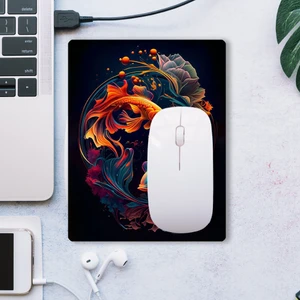 Sonictouch Ying Yang Temalı Mavi Turuncu Koi Balığı Kaydırmaz Gaming Oyuncu Dikişsiz Mouse Pad/ped 17X21CM