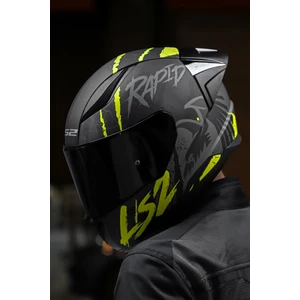 Rapıd  Race Raven Mat Siyah-Gri-Neon Sarı Kask C1