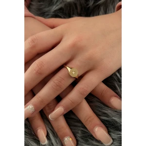 Fiyonk Kuyumculuk 14 Ayar Altın Taş Detaylı Kutup Yıldızı Yüzük