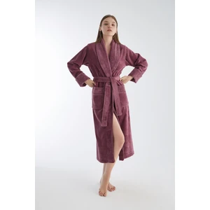 Yaka Fitilli Triga Bambu Cotton Bayan Bornozu