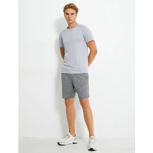 Basic Spor Tişört Reflektör Baskılı Bisiklet Yaka Kısa Kollu