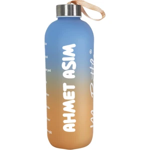 Hediye Kesesi Kişiye Özel Renkli 1 Lt Motivasyon Cam Su Matarası HK2705