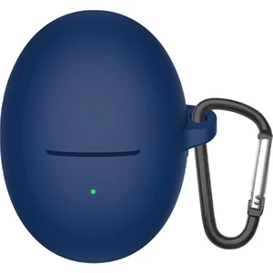 Huawei Freebuds 5 Uyumlu Kulaklık Koruma Kılıf Silikon Kanca Askılı Darbe Korumalı Tpu Kılıf Lacivert