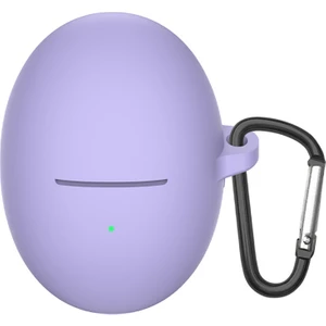 Huawei Freebuds 5 Uyumlu Kulaklık Koruma Kılıf Silikon Kanca Askılı Darbe Korumalı Tpu Kılıf Mor