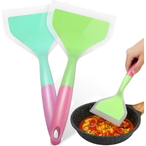 Parçalar Silikon Krep Kürek Geniş Spatula Çevirici Karışık Renk (Yurt Dışından)