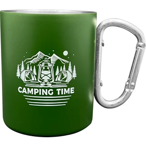 Karabina Saplı Çelik Kupa Bardak Yeşil Camping Time Model