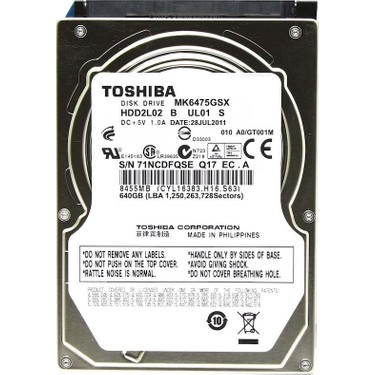 Toshiba HDD - 640 GB 5400 Rpm Sata Iı 3 Gb/sn 8 MB Önbellek Fiyatı