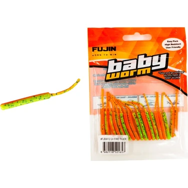 Fujin Baby Worm Kokulu 5.2 cm Lrf Sahte Silikon Yem (3 Adet Kanca