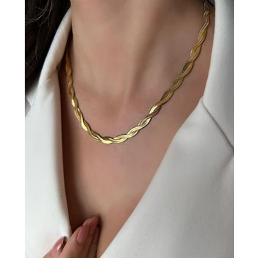 Jadenne Ikili Sarmal Italyan Ezme Kdın Kolye Gold Çelik Fiyatı