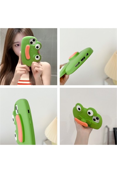 Zethus iPhone 11 Üç Boyutlu Komik Kurbağa Telefon Kılıfı (Yurt Dışından)