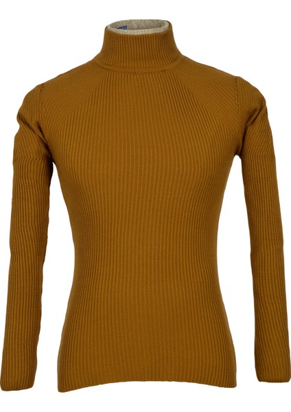 Yarım Balıkçı İnce Fitil Slim Fit Erkek Triko