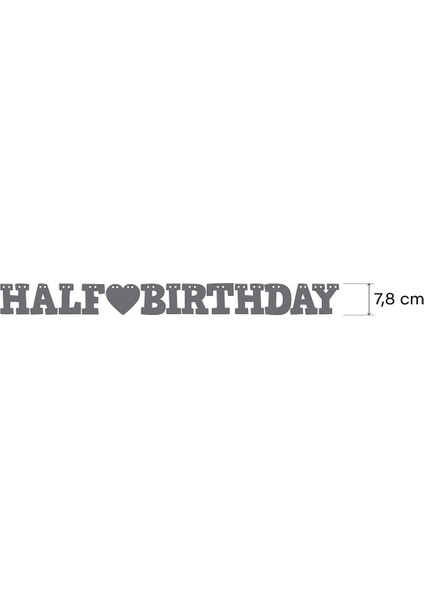 Mavi Half Birthday Yazılı Banner, Yarım Yaş Partisi, Doğum Günü Süsü, Simli Eva Banner