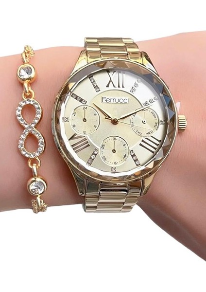 Çelik Zirkon Taşlı Şık Yeni Sezon Kadın Kol Saat+Bileklik
