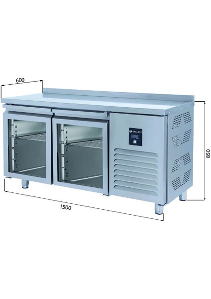 Tezgah Tip Buzdolabı - 2 Cam Kapılı - 150X60X85 cm fiyatları