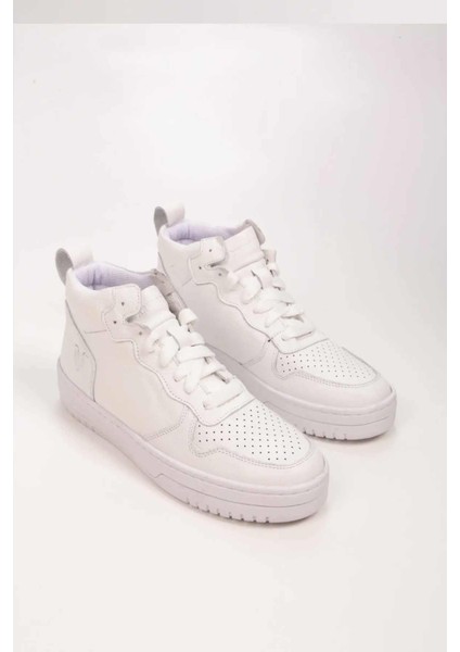 Air Forcev Mid V2 Hakki Deri Kadın Günlük Spor Ayakkabı RS-6006BEYAZ