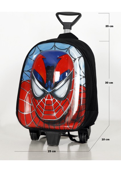 Erkek Çocuk Ana Sınıfı Çek Çekli Spiderman Örümcek Adam Kabartmalı Okul Çantası DC10170