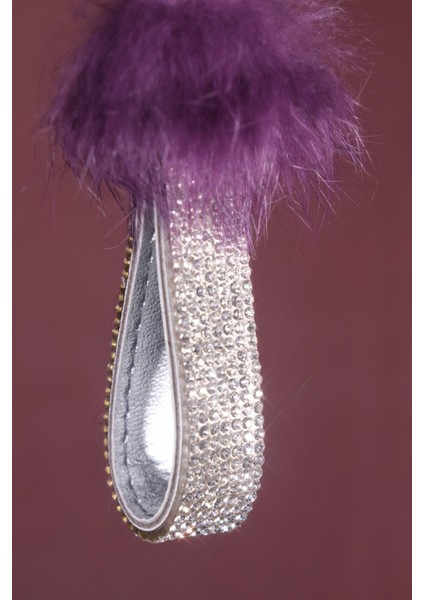 Mor Tavşan Tüylü Gümüş Logosuz Anahtarlık fırsatları