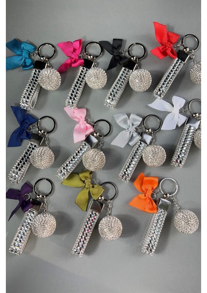 Gümüş Bagetli Anahtarlık & Gümüş Disko Top & Açık Pembe Kurdela fırsatları