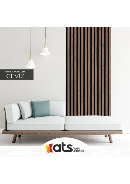 Ats Yapı 60 x 120 cm Dekoratif Akustik Ceviz Rengi Ahşap Duvar  Paneli