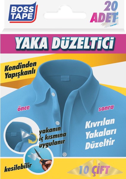 Gömlek T-Shirt Polo Yaka Düzleştirici Yapışkanlı Balin 20 Adet