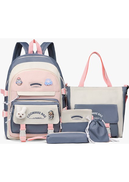 Su Geçirmez Büyük Kapasiteli Sırt Çantası 5'li Set (Yurt Dışından)
