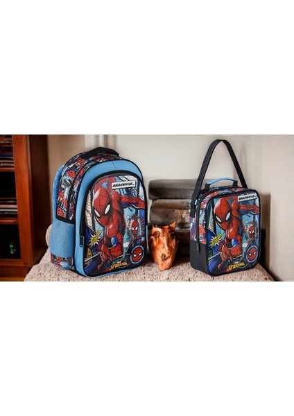 Spiderman Ilkokul Çantası Due Meanwhıle ve Beslenme Çantası