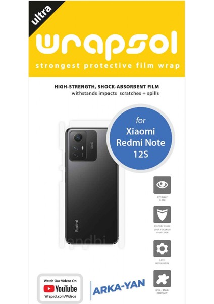 Xiaomi Redmi Note 12S Arka ve Yan Kaplama Köşeler Dahil Kaplayan Poliüretan Film