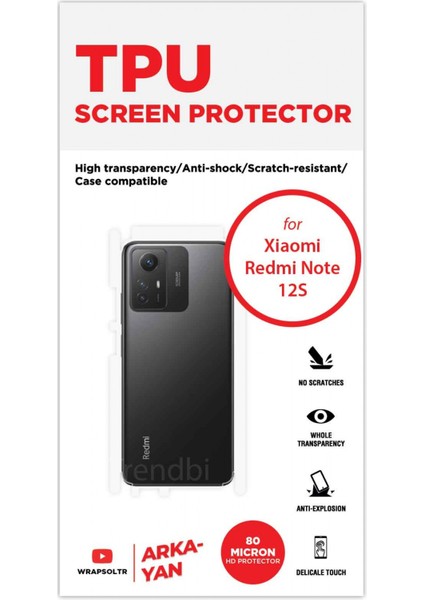 Xiaomi Redmi Note 12S Arka ve Yan Kaplama Köşeler Dahil Kaplayan Hd Film