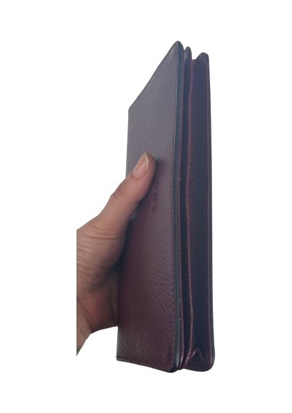 Diga Huawei ile Uyumlu Mıknatıslı Cüzdan Hakiki Deri Kadın Erkek Telefon Bölmeli 10 Kartlık Para Bölmeli 18X10X2 cm Bordo