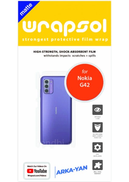 Nokia G42 Mat Arka ve Yan Kaplama Köşeler Dahil Kaplayan Poliüretan Film fiyatları