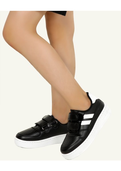 Kız Çocuk Siyah Cırt Cırtlı Outdoor Spor Ayakkabı Sneaker DC10164