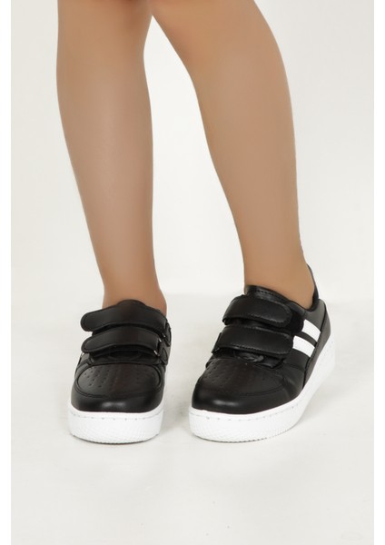 Kız Çocuk Siyah Cırt Cırtlı Outdoor Spor Ayakkabı Sneaker DC10164
