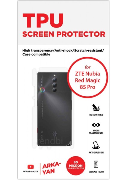 Zte Nubia Red Magic 8s Pro Arka ve Yan Kaplama Koruyucu Hd Film