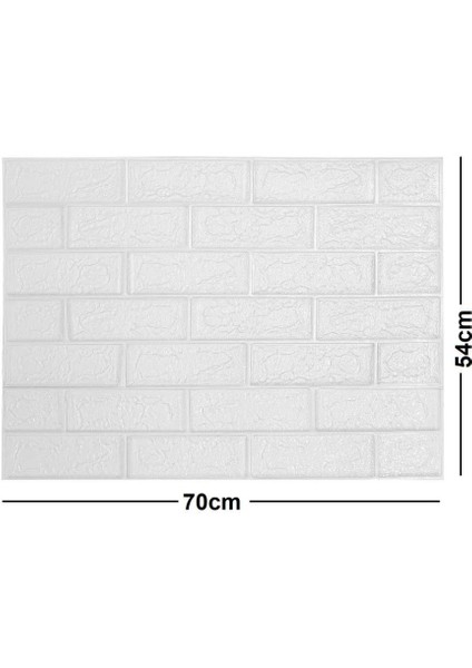 70X54CM (0,38M2) Kendinden Yapışkanlı Duvar Kağıdı Esnek Köpük Paneli 3D Boyutlu Tuğla Desen Beyaz fiyatları