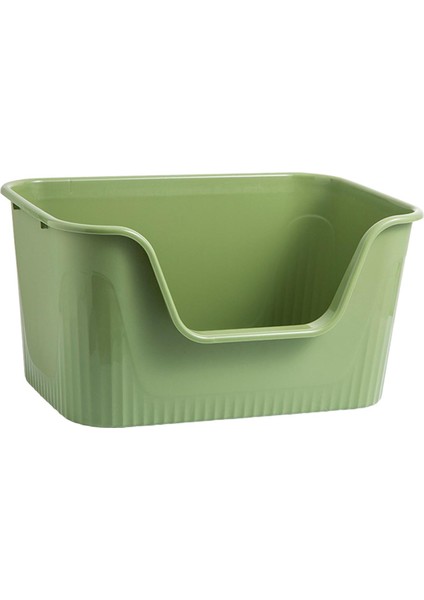 Açık Üst Pet Dökme Tepsisi Kitty Litter Pan Cat Sandbox Büyük Batpan Kedi Kumu Yeşil (Yurt Dışından) modelleri