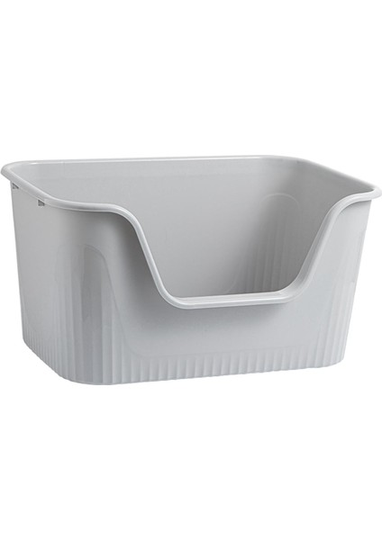 Açık Üst Pet Dökme Tepsisi Kitty Litter Pan Cat Sandbox Büyük Batpan Cater Gri (Yurt Dışından) modelleri