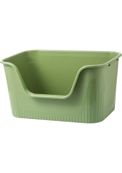 Açık Üst Pet Dökme Tepsisi Kitty Litter Pan Cat Sandbox Büyük Batpan Kedi Kumu Yeşil (Yurt Dışından) fırsatları